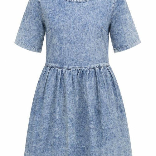 New Look Women’s Blue Denim Skater Dress Size 8 Knee Length