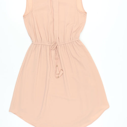 H&M Women’s Beige Knee Length Sleeveless Shift Dress Size 6