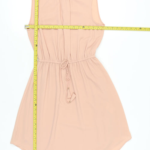 H&M Women’s Beige Knee Length Sleeveless Shift Dress Size 6