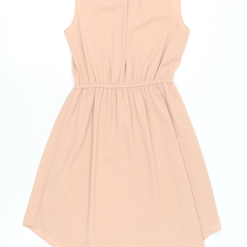H&M Women’s Beige Knee Length Sleeveless Shift Dress Size 6