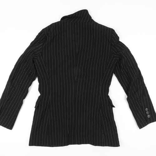 Moschino Cheap and Chic Womens Black Size 10 Pinstripe Wool Blazer