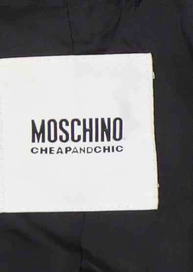 Moschino Cheap and Chic Womens Black Size 10 Pinstripe Wool Blazer