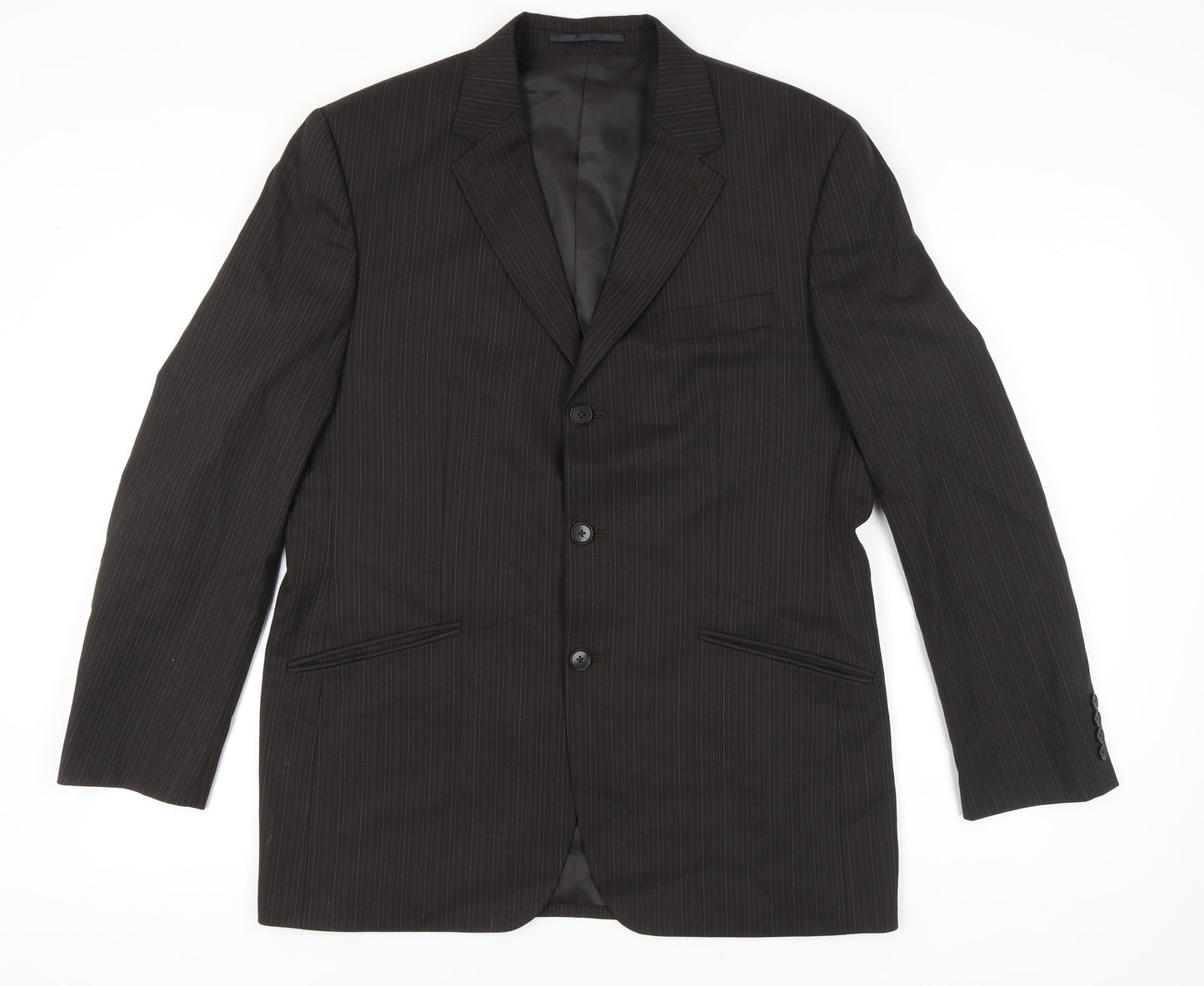 Next Men’s Brown 42R Pinstripe Wool Blend Blazer Jacket