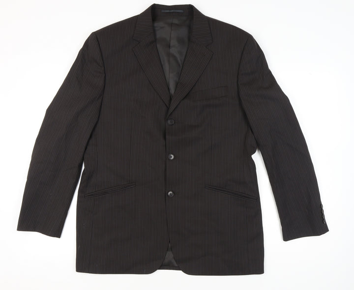 Next Men’s Brown 42R Pinstripe Wool Blend Blazer Jacket