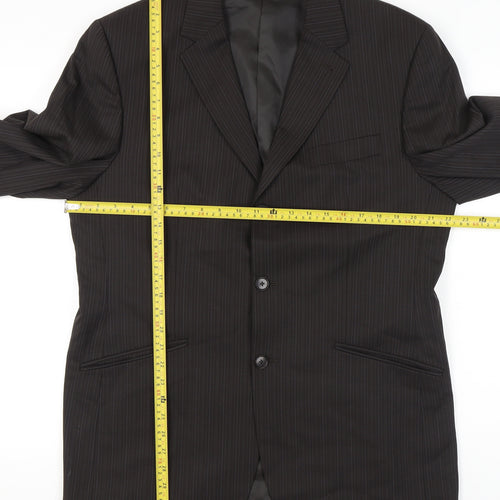 Next Men’s Brown 42R Pinstripe Wool Blend Blazer Jacket