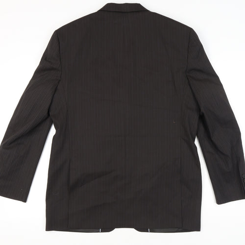 Next Men’s Brown 42R Pinstripe Wool Blend Blazer Jacket