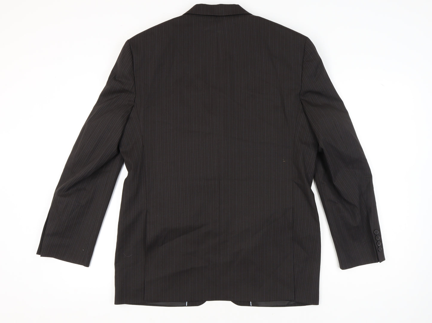 Next Men’s Brown 42R Pinstripe Wool Blend Blazer Jacket