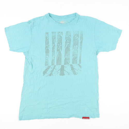Eden Project Womens Blue Organic Cotton Graphic T-Shirt M