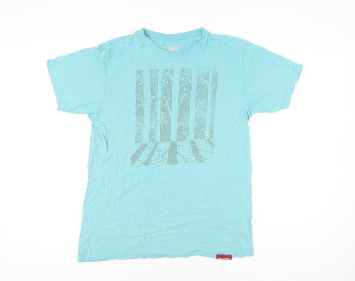 Eden Project Womens Blue Organic Cotton Graphic T-Shirt M