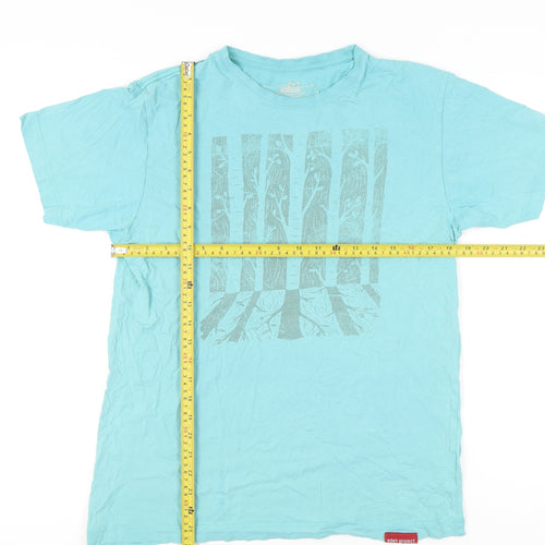 Eden Project Womens Blue Organic Cotton Graphic T-Shirt M
