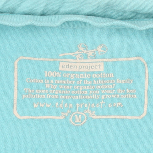 Eden Project Womens Blue Organic Cotton Graphic T-Shirt M