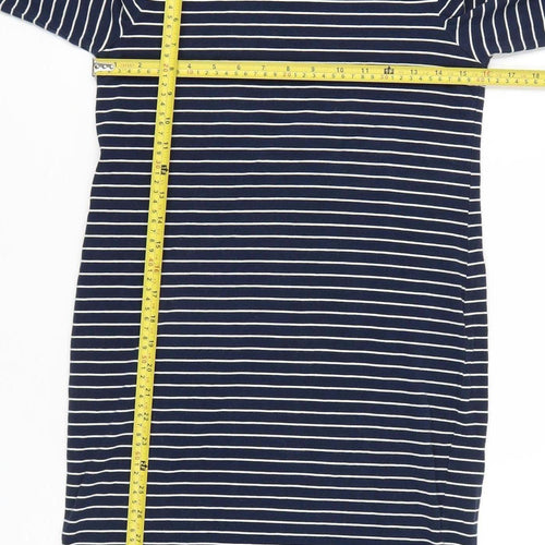 Whistles Women’s Blue Striped Jersey Shift Dress UK 12