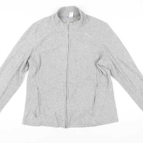 Decathlon Womens Grey Fleece Full Zip Jacket Size XL