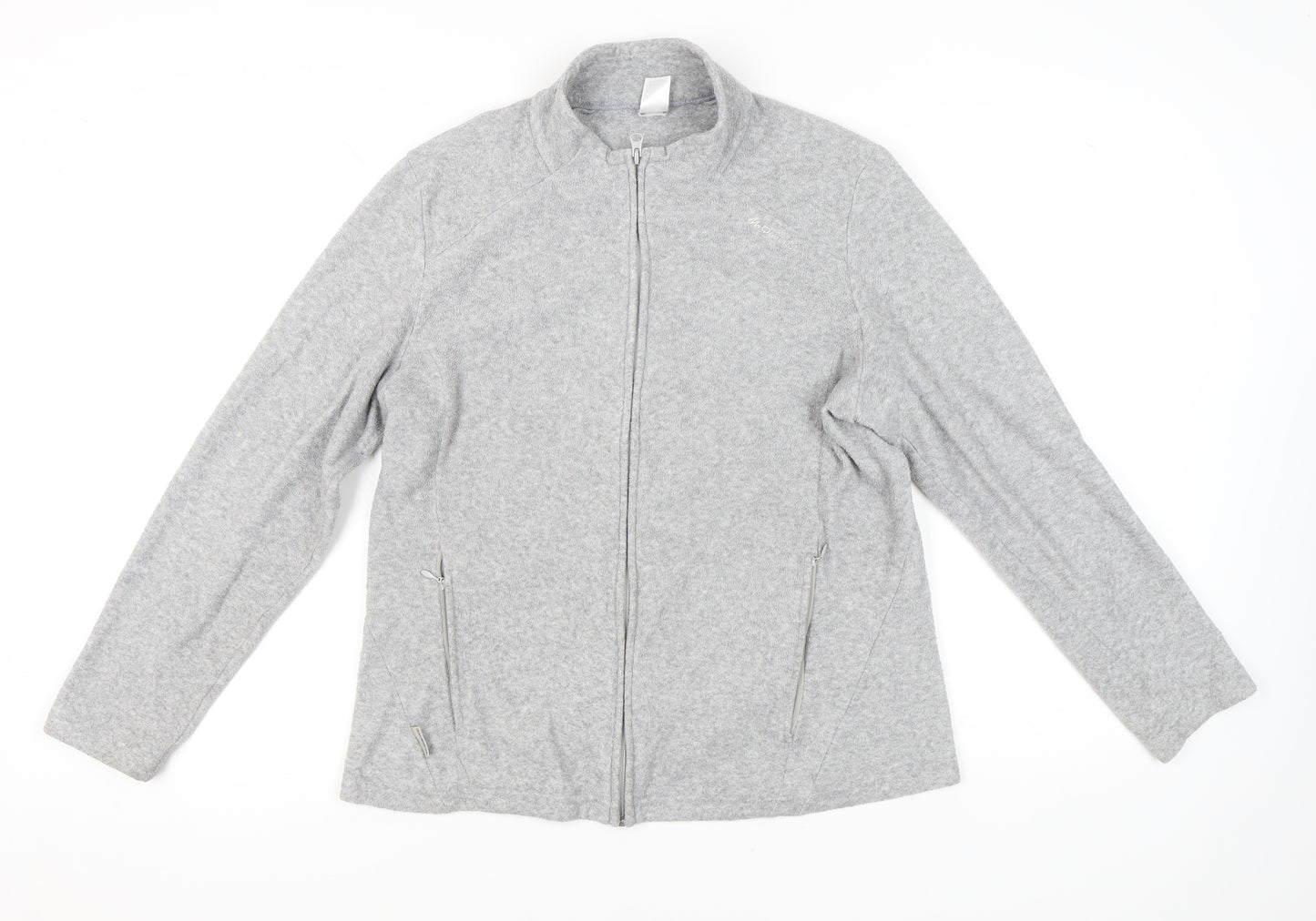 Decathlon Womens Grey Fleece Full Zip Jacket Size XL