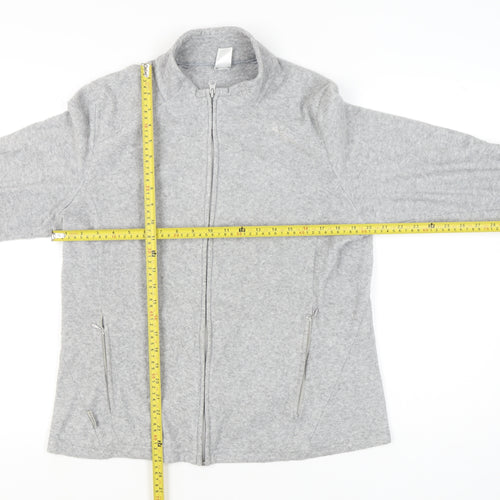 Decathlon Womens Grey Fleece Full Zip Jacket Size XL