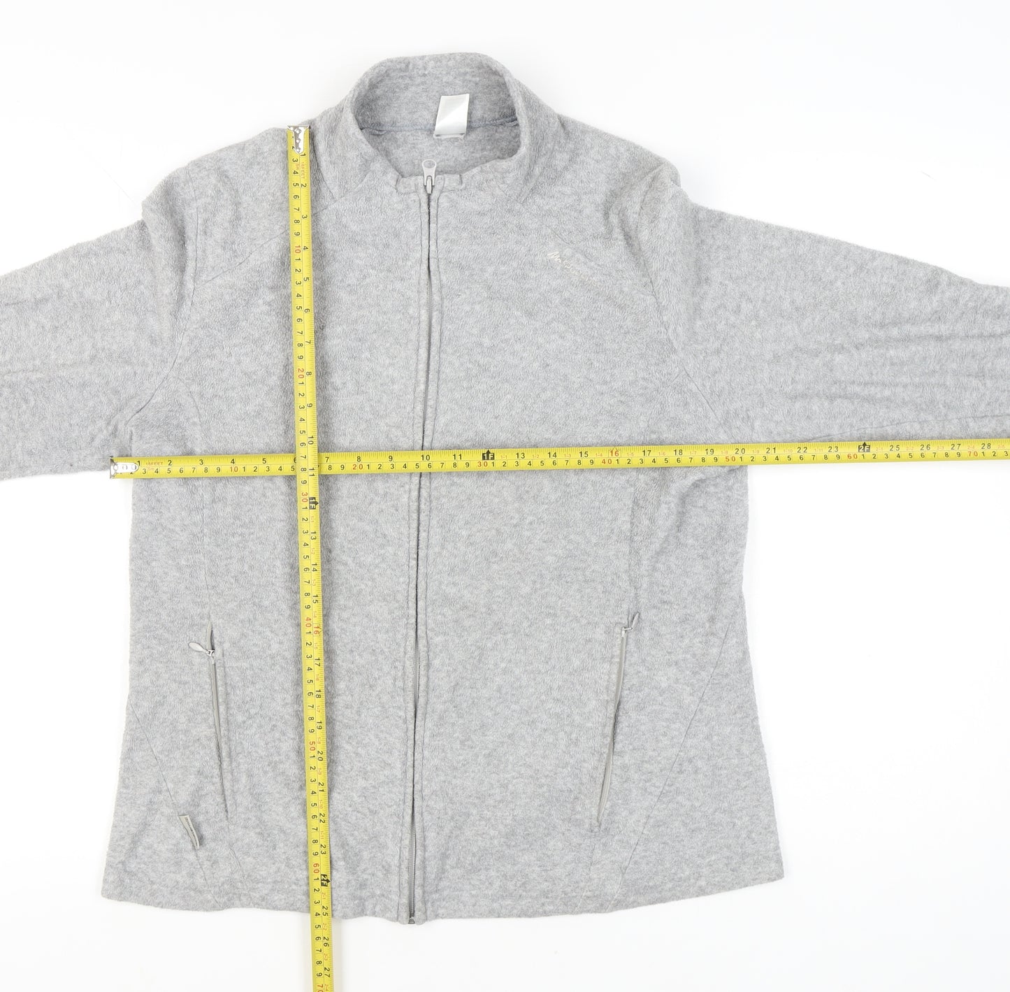 Decathlon Womens Grey Fleece Full Zip Jacket Size XL