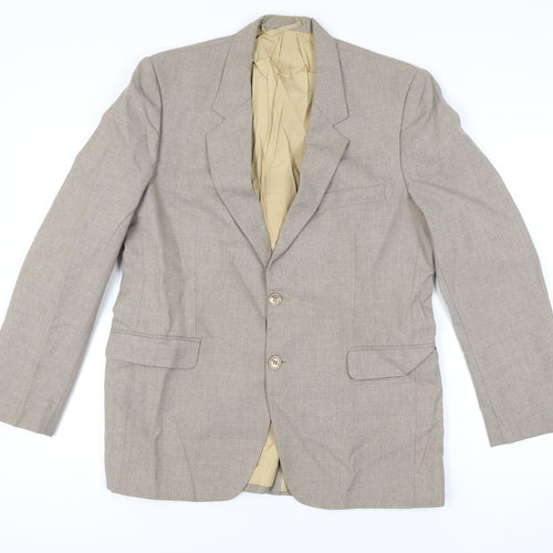 Finesse Men's Beige Blazer Jacket 42R Classic Notch Lapel Formal