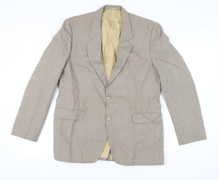 Finesse Men's Beige Blazer Jacket 42R Classic Notch Lapel Formal