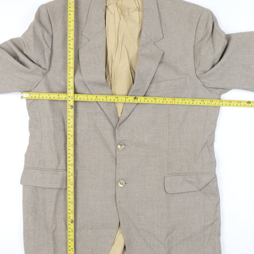 Finesse Men's Beige Blazer Jacket 42R Classic Notch Lapel Formal
