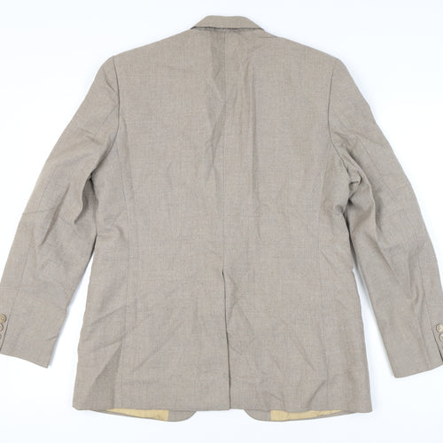 Finesse Men's Beige Blazer Jacket 42R Classic Notch Lapel Formal