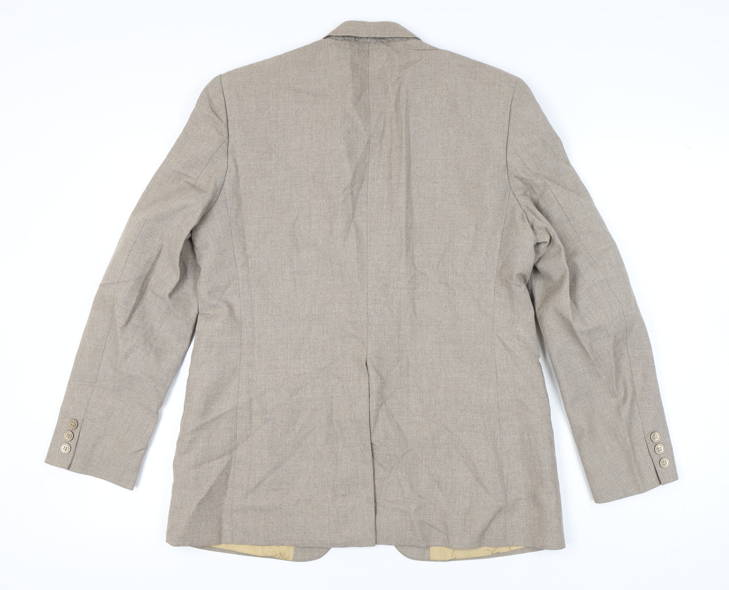 Finesse Men's Beige Blazer Jacket 42R Classic Notch Lapel Formal