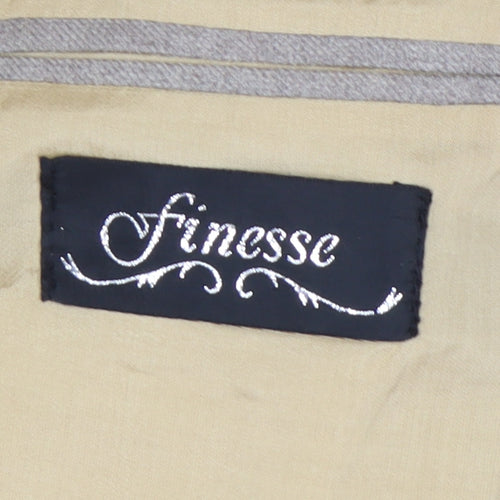 Finesse Men's Beige Blazer Jacket 42R Classic Notch Lapel Formal