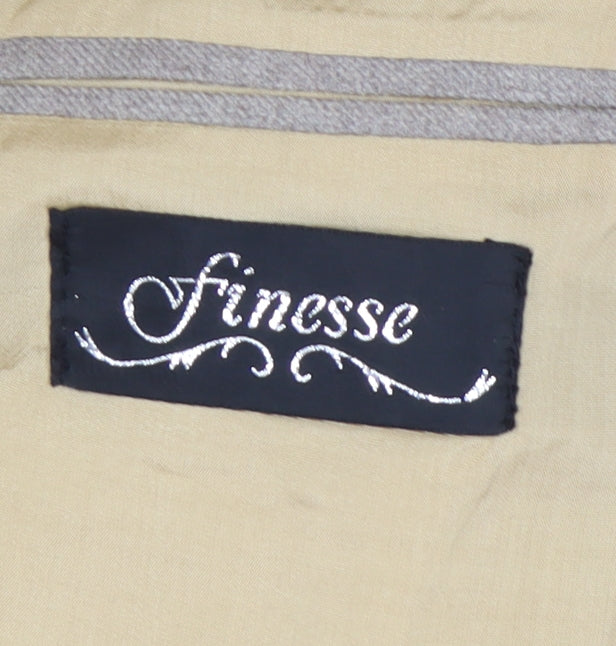 Finesse Men's Beige Blazer Jacket 42R Classic Notch Lapel Formal