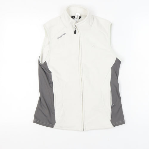 Quechua Womens White Fleece Waistcoat Bodywarmer Size 12