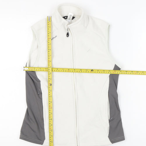 Quechua Womens White Fleece Waistcoat Bodywarmer Size 12
