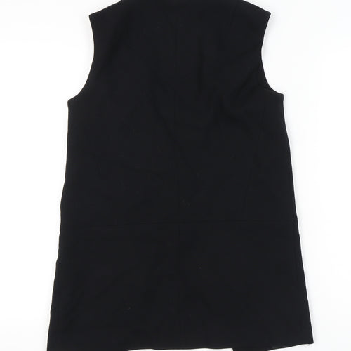 Topshop Women’s Black UK 8 Sleeveless Long Suit Waistcoat