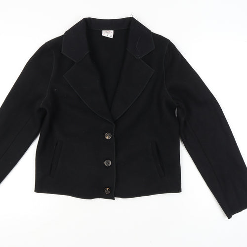 Lee Cooper Women’s Black Wool Polyester Blazer UK 8 Classic Style