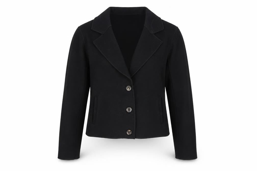 Front view of Lee Cooper Women’s Black Wool Polyester Blazer UK 8 Classic Style
