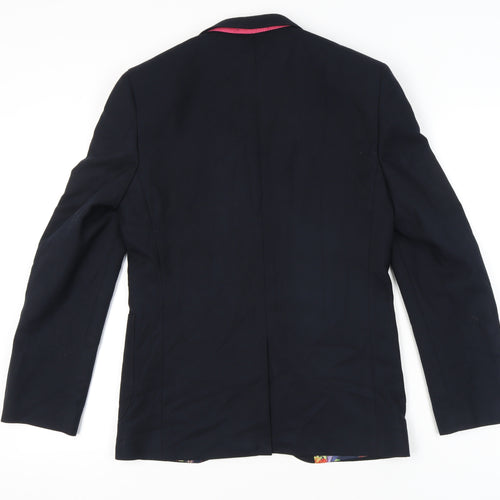 Moss London Men's Blue Blazer Jacket 38 Regular Polyester Viscose