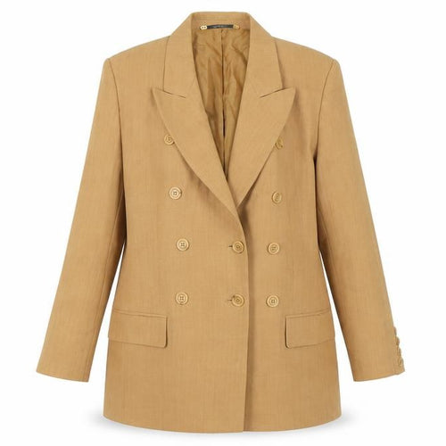 Your Sixth Sense Women’s Beige Wool Double-Breasted Blazer UK 14
