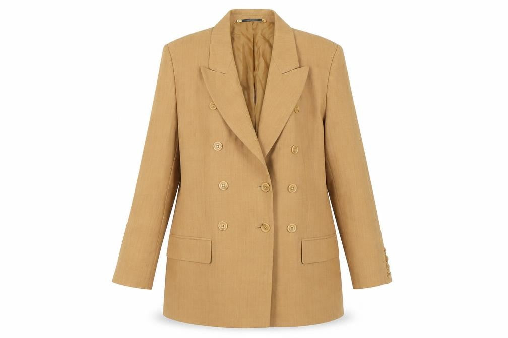 Your Sixth Sense Women’s Beige Wool Double-Breasted Blazer UK 14