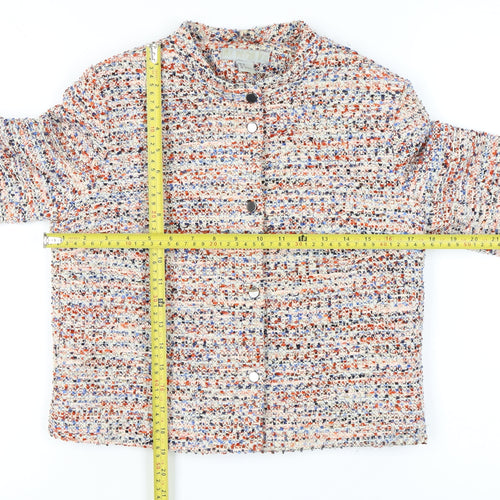 H&M Women’s Multicoloured Bouclé Cropped Suit Jacket Size 8