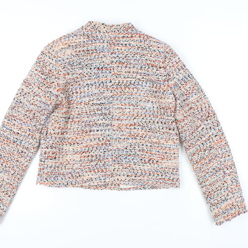 H&M Women’s Multicoloured Bouclé Cropped Suit Jacket Size 8
