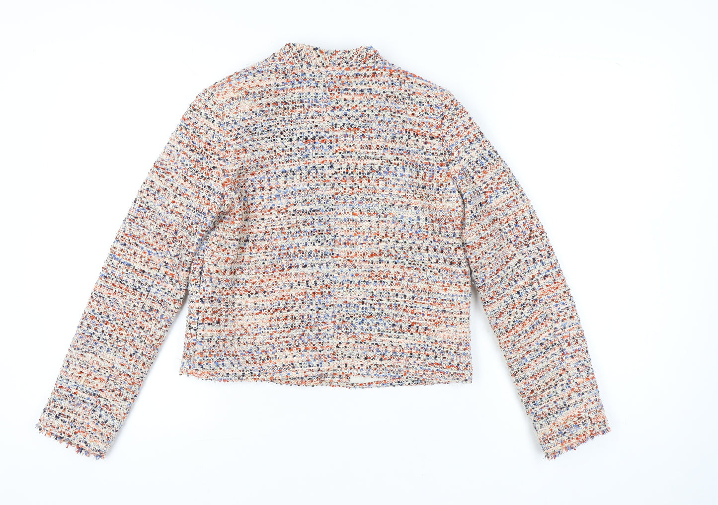 H&M Women’s Multicoloured Bouclé Cropped Suit Jacket Size 8