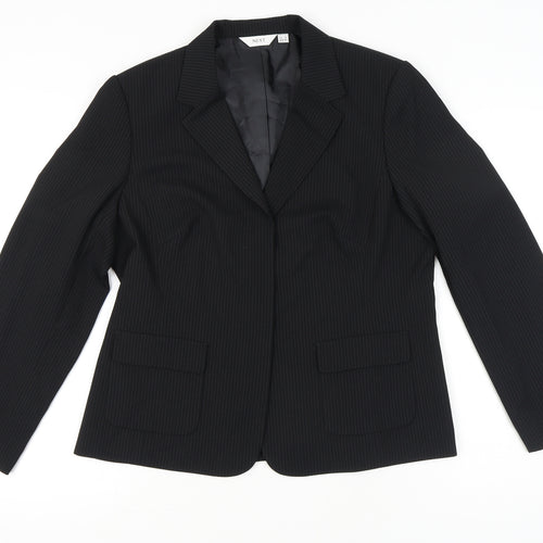 Next Womens Black Pinstripe Blazer UK 18 Regular Fit Work Jacket