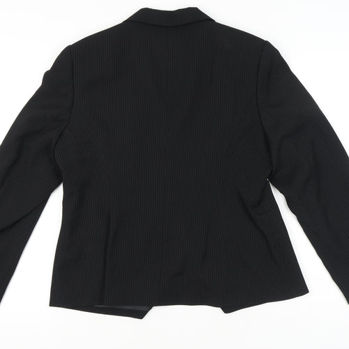 Next Womens Black Pinstripe Blazer UK 18 Regular Fit Work Jacket