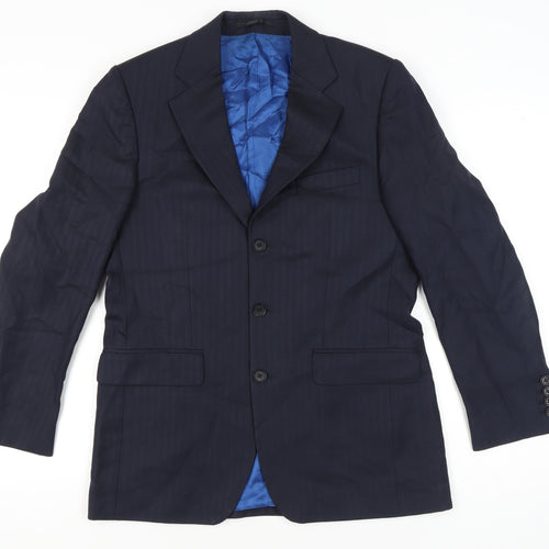 Charles Tyrwhitt Men's Blue 38R Wool Blazer Jacket Notch Lapel