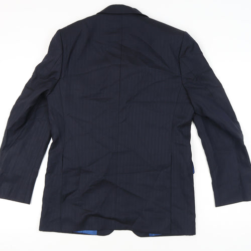 Charles Tyrwhitt Men's Blue 38R Wool Blazer Jacket Notch Lapel