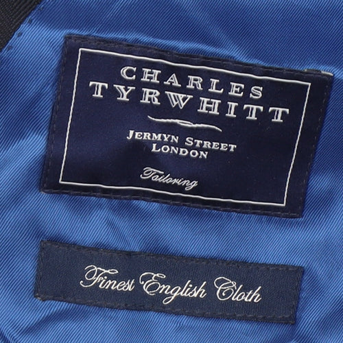 Charles Tyrwhitt Men's Blue 38R Wool Blazer Jacket Notch Lapel