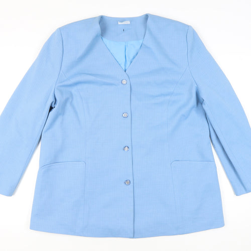 Toddy of Sweden Womens Blue Size 18 Suit Jacket Four-Button Formal