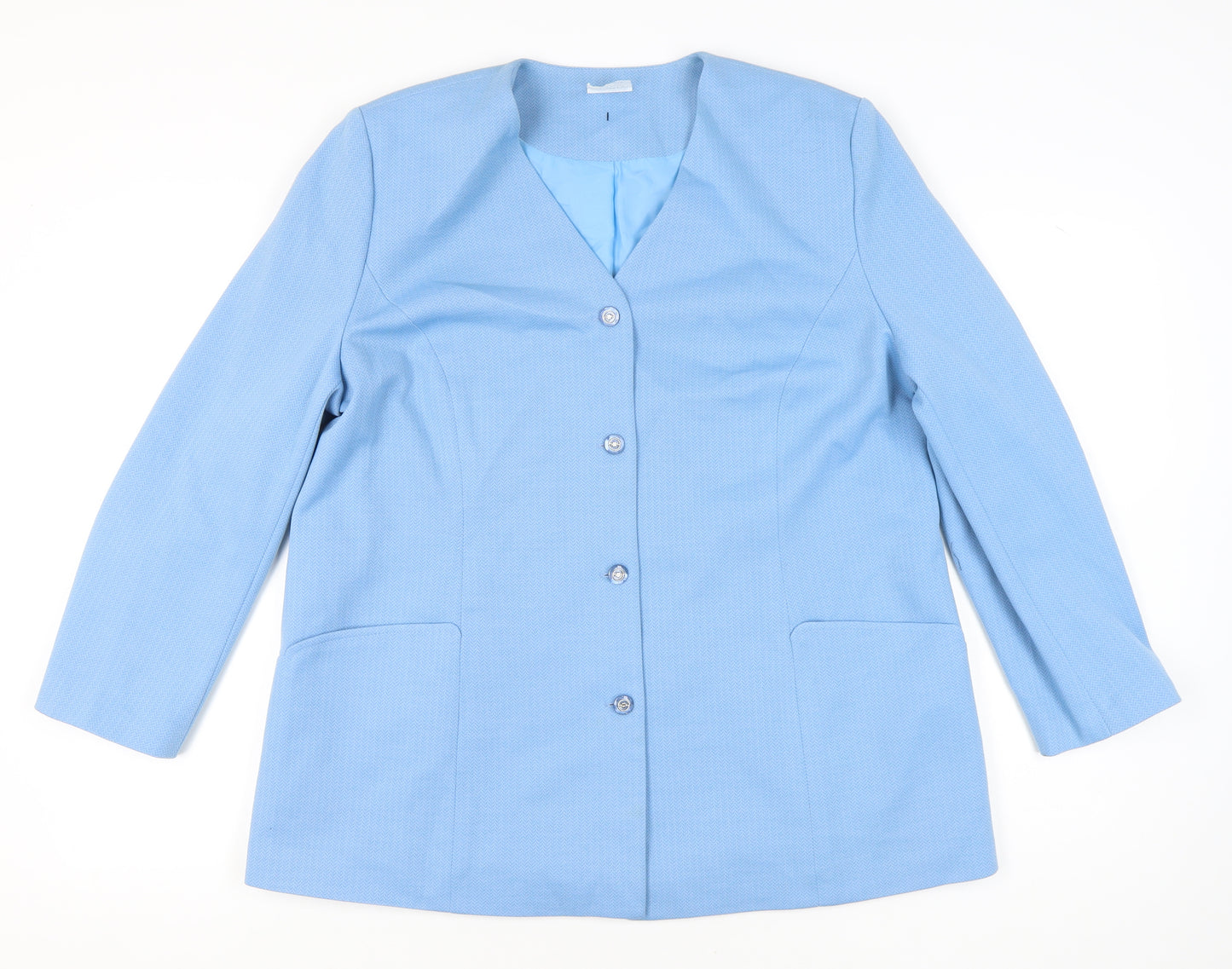 Toddy of Sweden Womens Blue Size 18 Suit Jacket Four-Button Formal