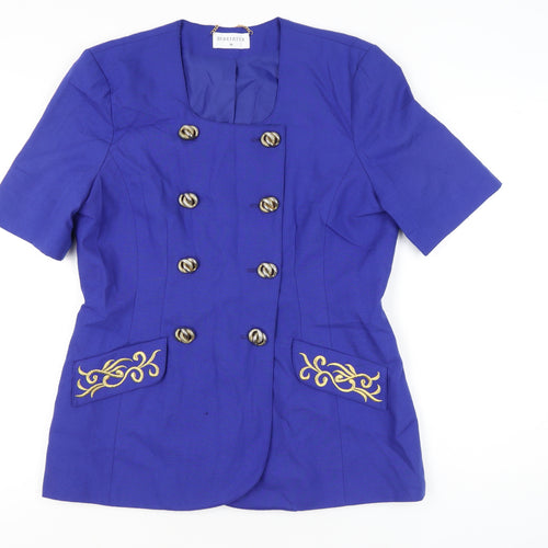 Berkertex Womens Blue Size 16 Double-Breasted Suit Jacket