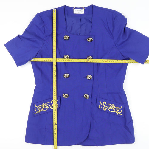 Berkertex Womens Blue Size 16 Double-Breasted Suit Jacket