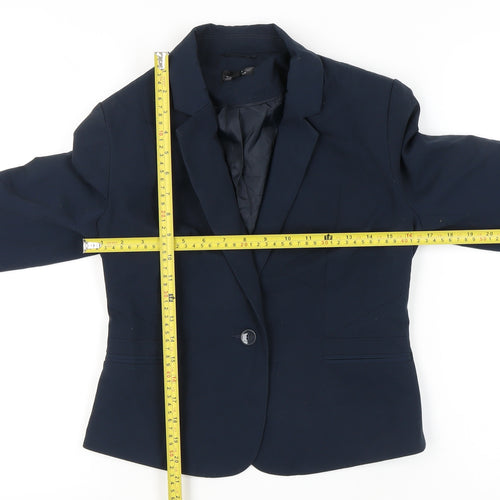 Topshop Women’s Blue Blazer UK 10 Regular Fit One Button Tailored Jacket