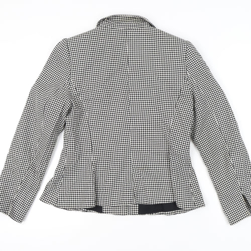 Élégance Paris Women's Black Houndstooth Blazer Size 12
