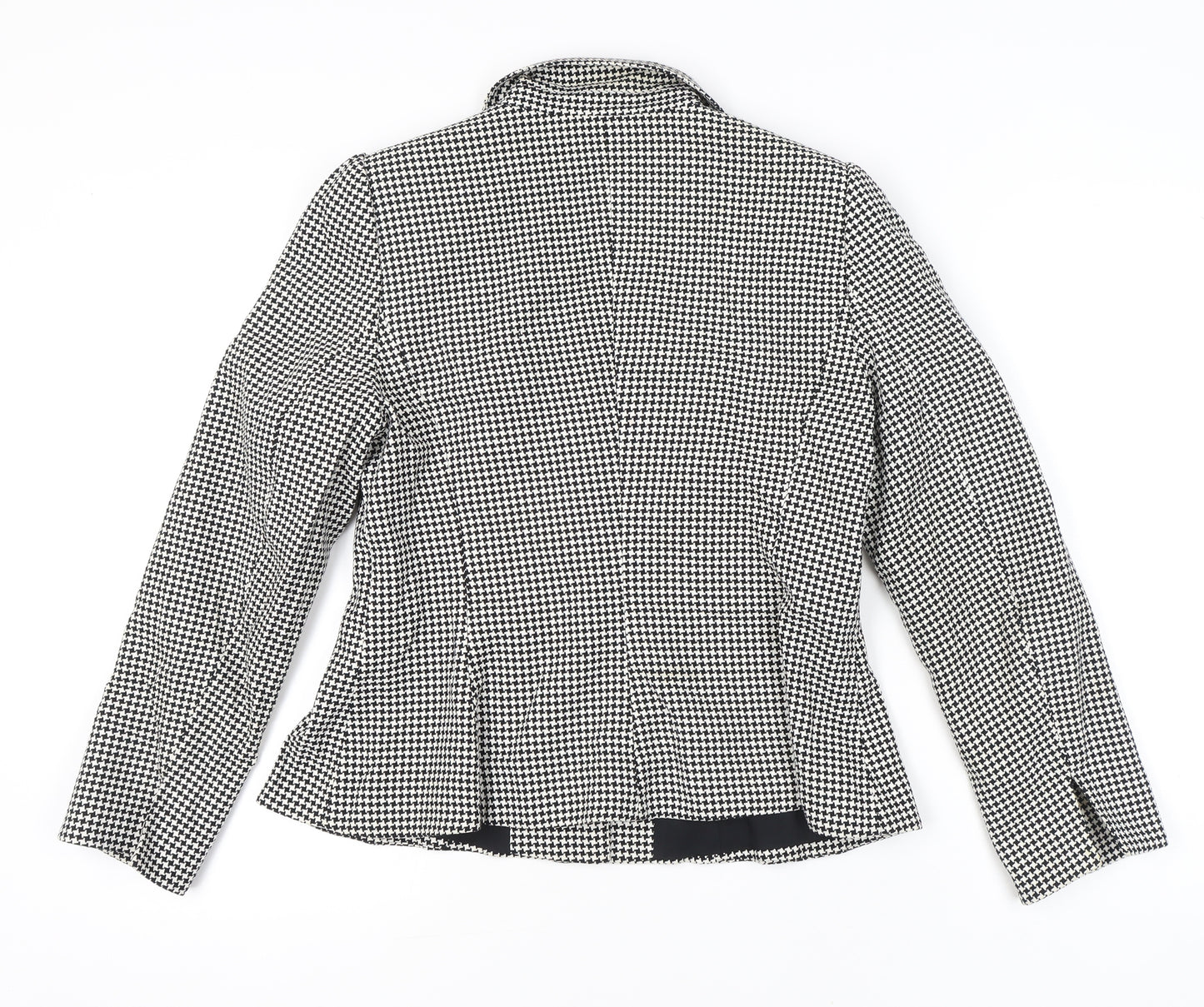 Élégance Paris Women's Black Houndstooth Blazer Size 12